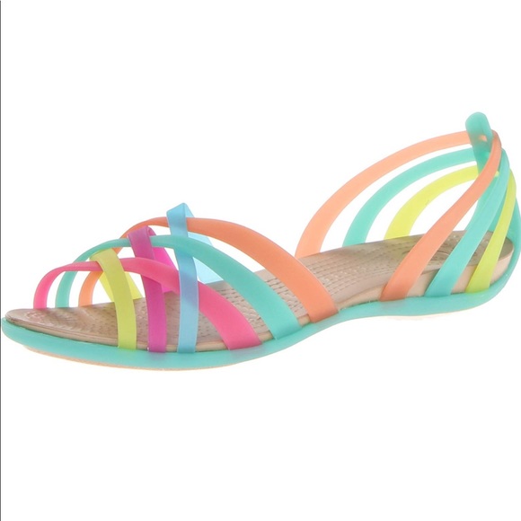 rainbow pastel crocs